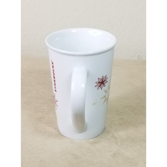 Starbucks Holiday Coffee Mug 12oz Teacup Christmas 2013 White Red 4 3/4" - Picture 5 of 13